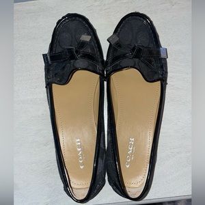 Coach Frida Women's Size 7.5B Signature Logo Black US Flats Slip On Loafers